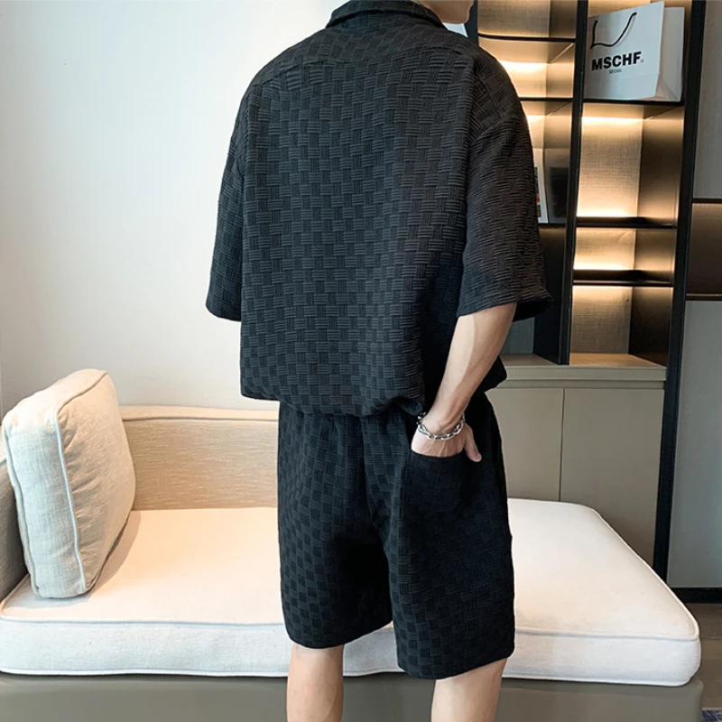 Sets Men Casual Design Shirts Shorts All-match Japanese Stylish Teens Dynamic Fashion Clothing Handsome Streetwear Cozy