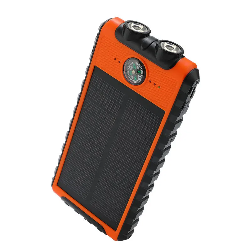 Dropshiping Solar Power Bank 10000mAh Portable Charging Powerbank External Battery Charger For Xiaomi Mi 9 iPhone 12 Pro
