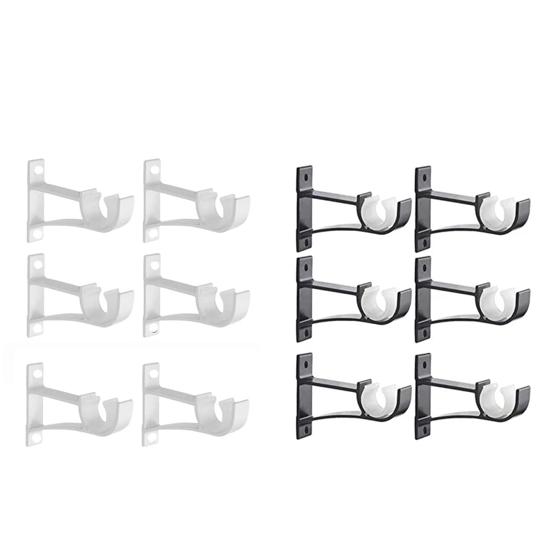 

6 Pcs Heavy Duty Curtain Drapery Rod Bracket Extendable Hang Curtain Rod Holders