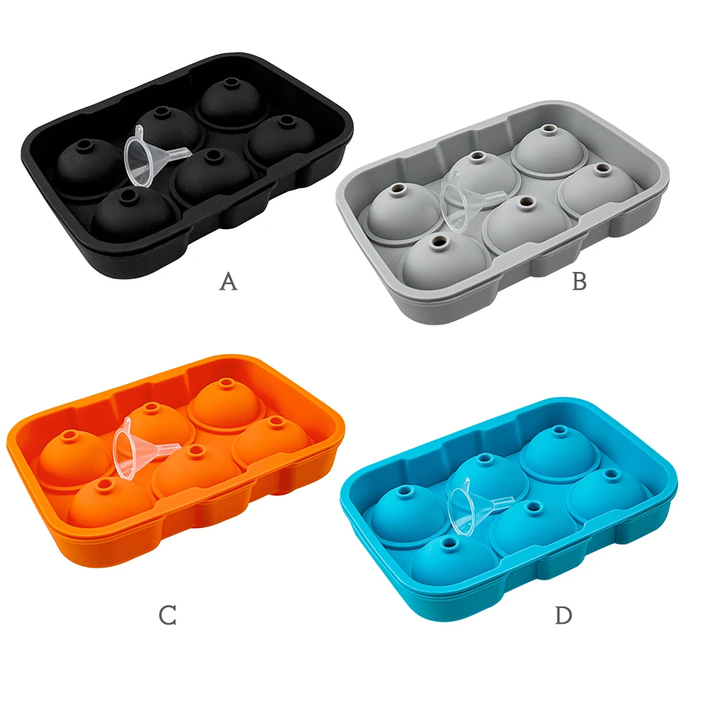 

Форма для льда, 6 ячеек, силиконовая искусственная круглая посуда, черный цвет