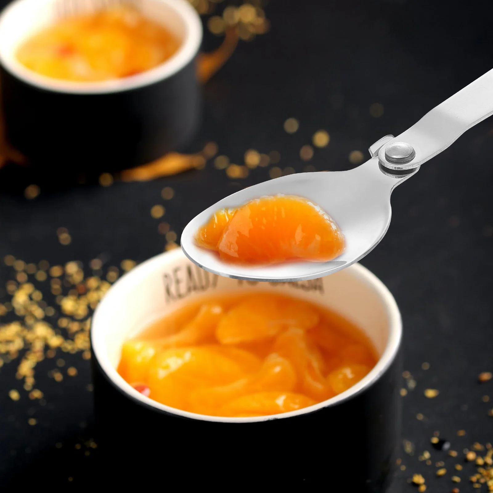 

Spoon Scoop Foldable Folding Travel Tea Cream Fruit Coffee Ice Steel Cutlery Stainless Powder Flatware Stirrer Spoons Ricepet