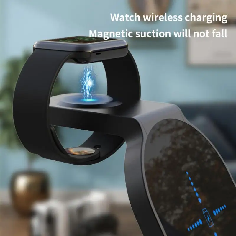 

6in1 Magnetic Wireless Chargers Alarm Clock Charger Dock for Iphone 14 13 12 Max Phones Airpods Apple Watch Cargador Station