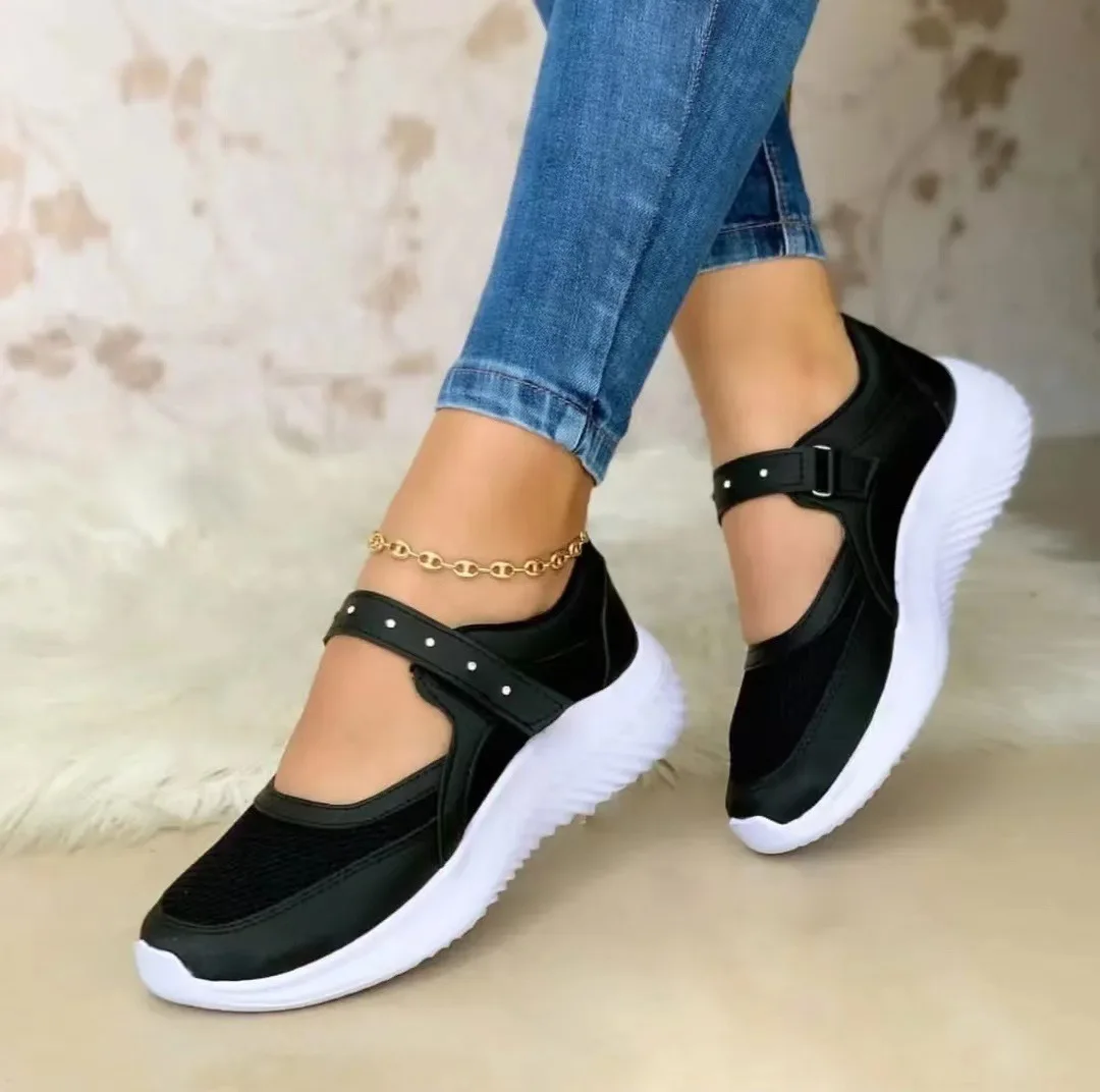 

2022 New AutumnOutdoorBreathable Mesh Shoes Women Casual Platform Sneakers Travel Walking Footwear Large Size Vulcanized Shoes