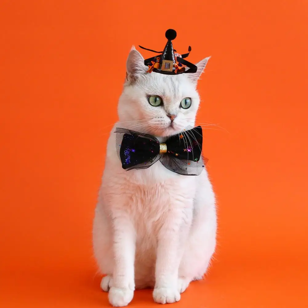 

Pet Hat Pet Photography Accessories Adjustable Halloween Christmas Hats for Dogs Cats with Sequin Collars Bow Ties Pet Costume
