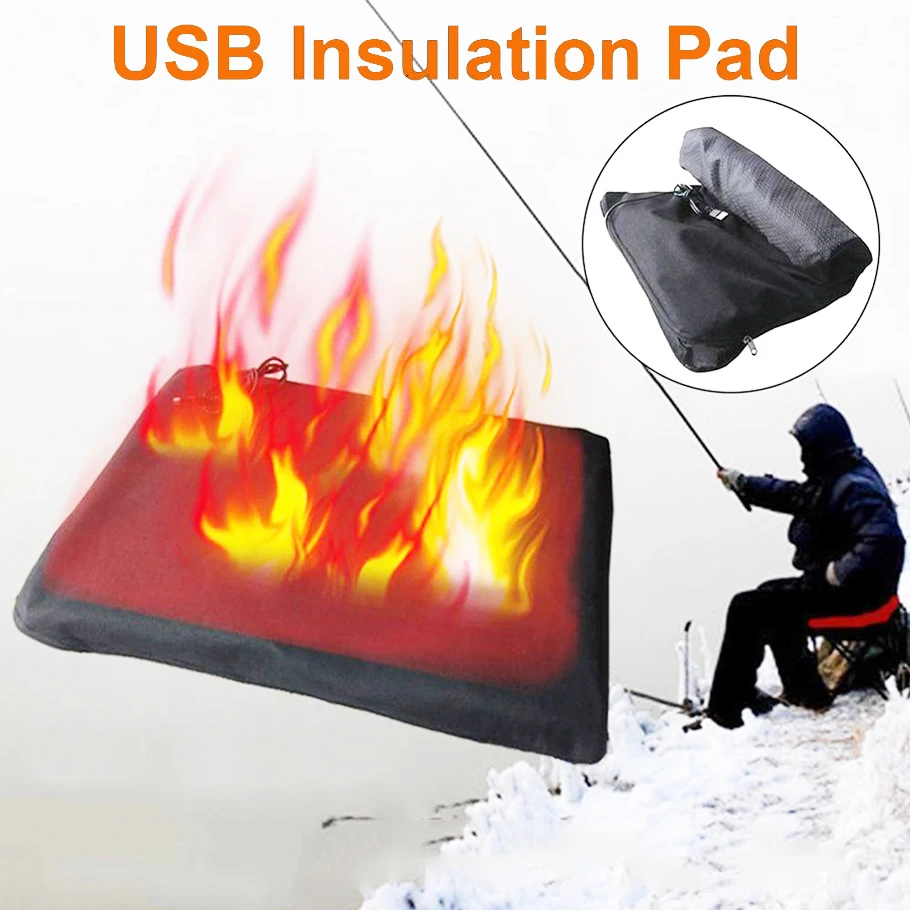 

USB Electric Heating Inflation Cushion Chair Mat Fishing Winter Sports Mattress Warmer 3 Gear Temperature Adjustable Comfortable