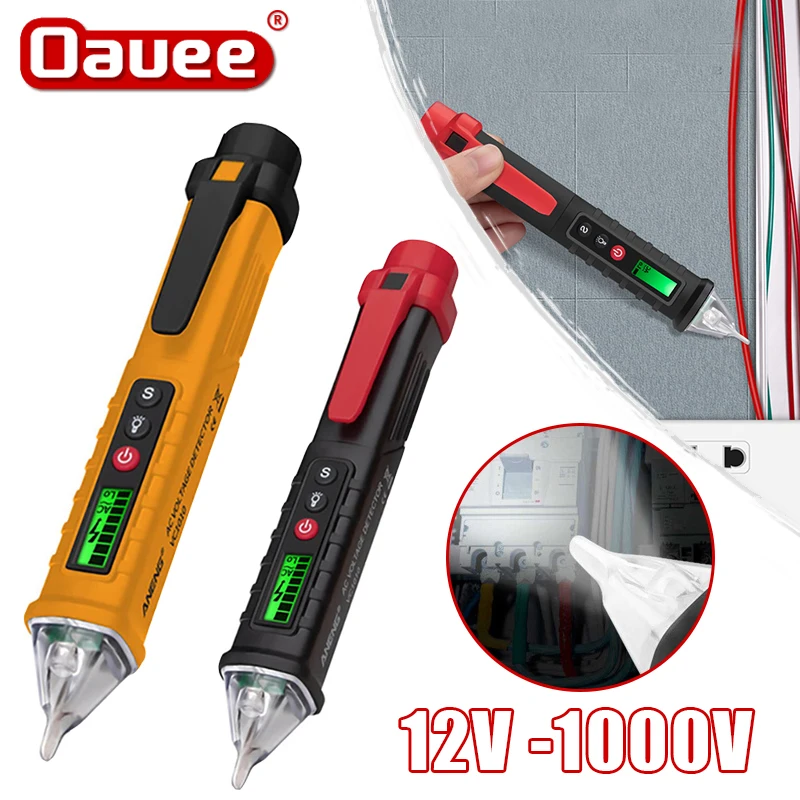 

Цифровой детектор напряжения Oauee Pen, Бесконтактный Электрический тестовый карандаш VC1010 с индикатором, светодиодный датчик, прибор для прове...