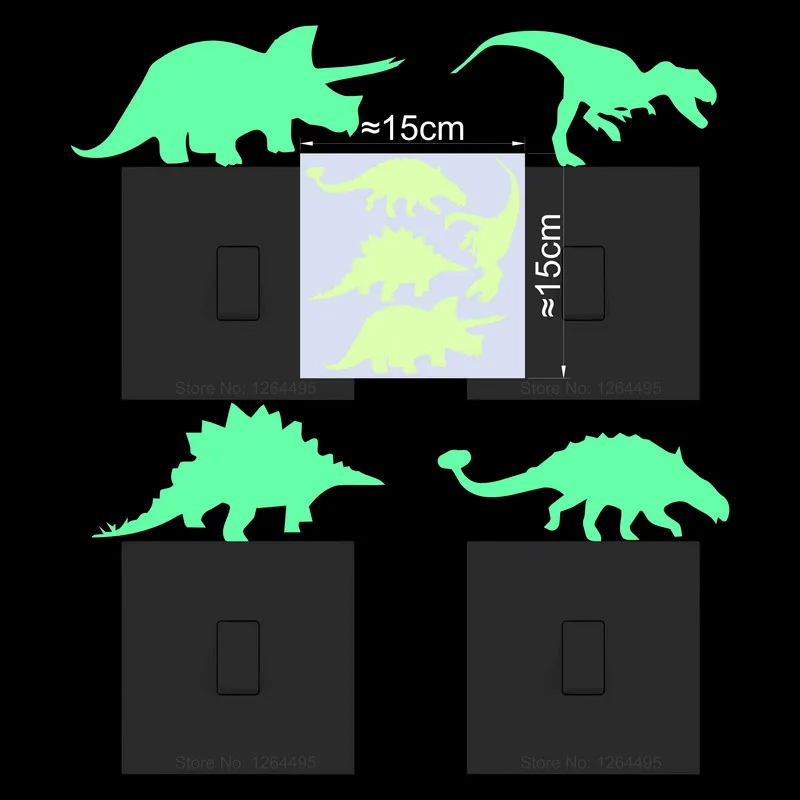 

NICELET Светящиеся наклейки динозавр 15см