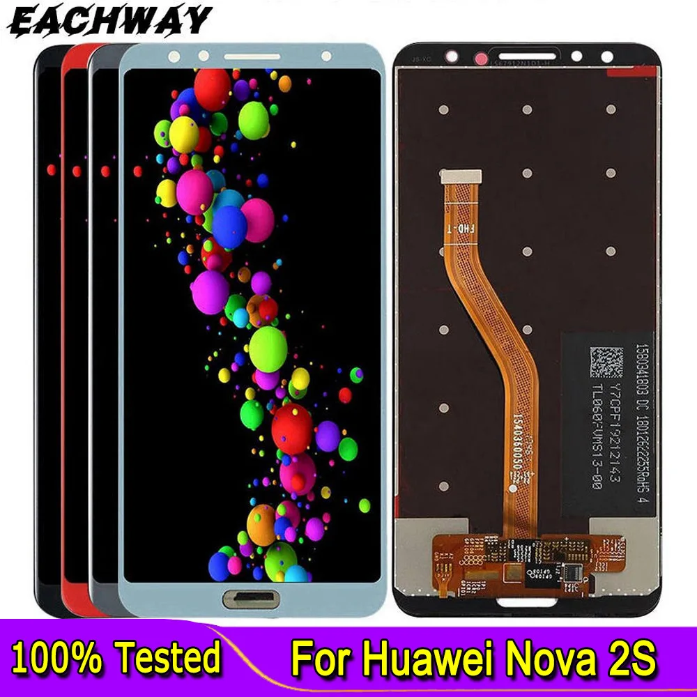 Купи Высококачественный сенсорный ЖК-дисплей для Huawei nova 2s, дигитайзер для Nova 2s, быстрая замена для 6, 0 "Huawei nova 2s, ЖК-дисплей за 1,610 рублей в магазине AliExpress