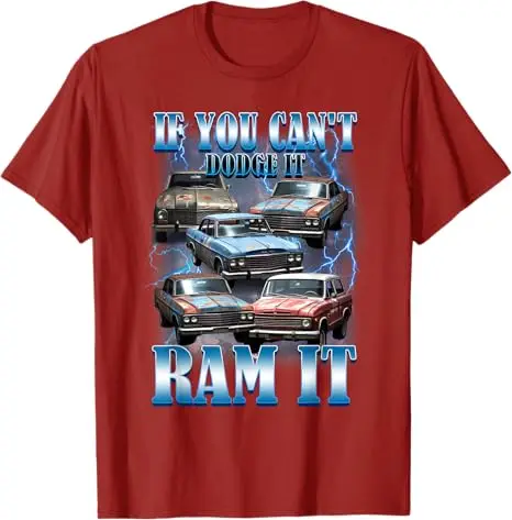 Фото Если вы не можете Dodge It Ram It Забавная футболка для любителей грузовиков и автомобилей в стиле ретро Мужская модная винтажная футболка с надписью Y2k Design Streetwear №4