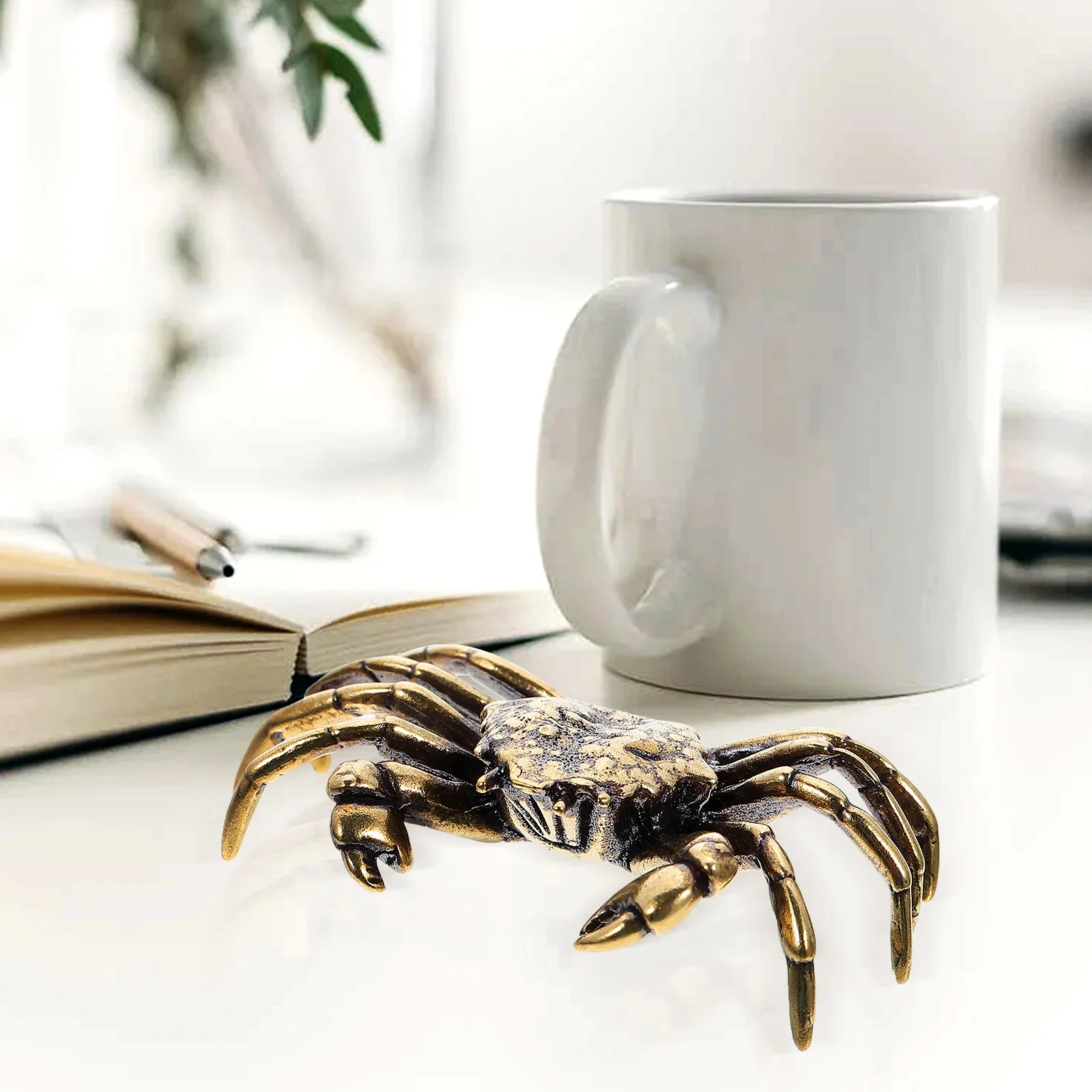 Аксессуары Латунный Краб Винтаж Декор Статуэтка Орнамент Скульптура Настольная