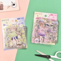 20 sheetspack huajian girl stationery sticker set childrens gift cartoon notebook material decorative stickers