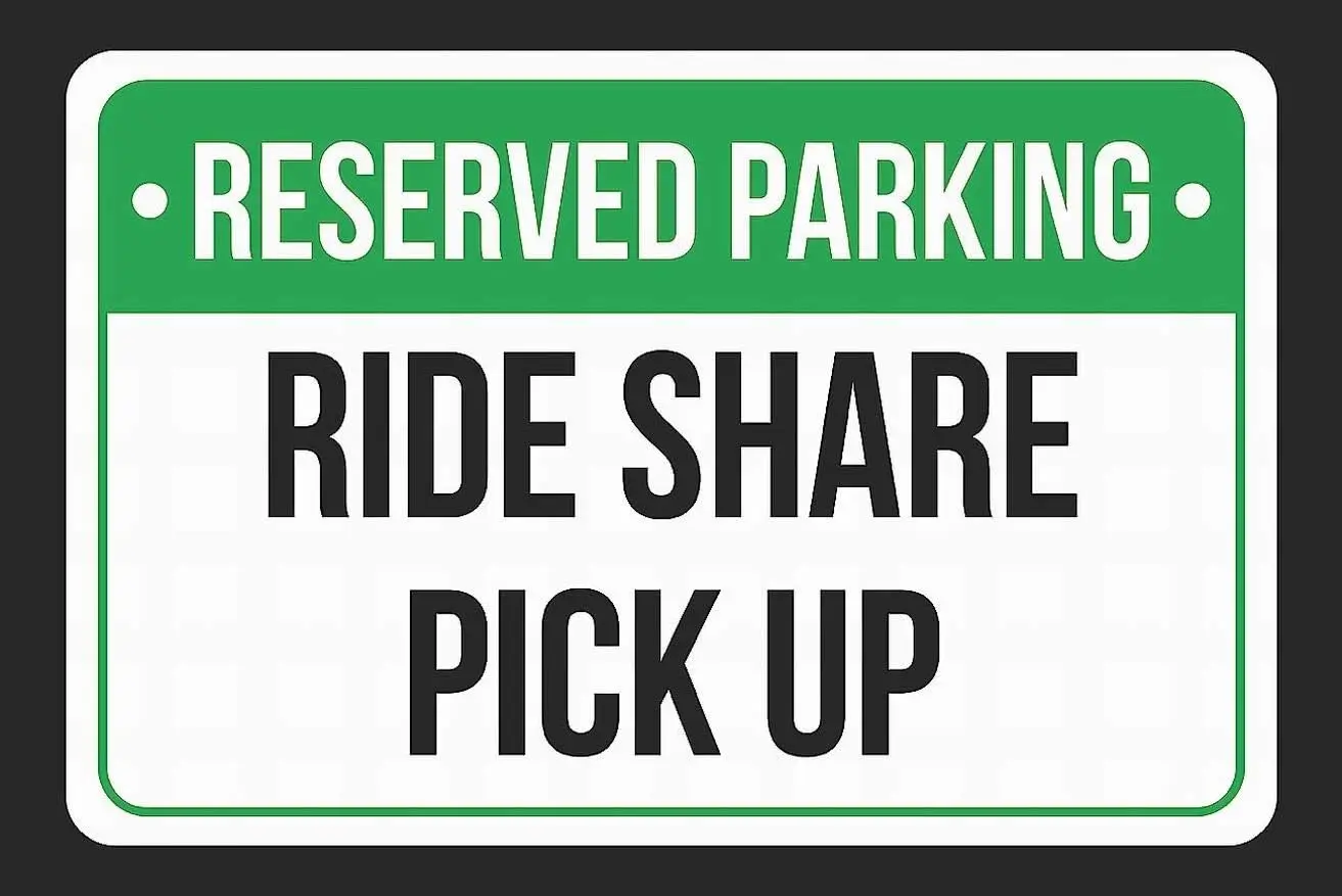 Reserved Parking Ride Share Pick UP Печать Зеленый Белый и Черный Металлический Знак 8x12