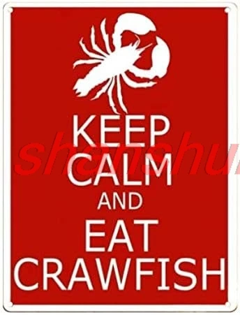 Металлическая вывеска Keep Calm Eat Crawfish Red