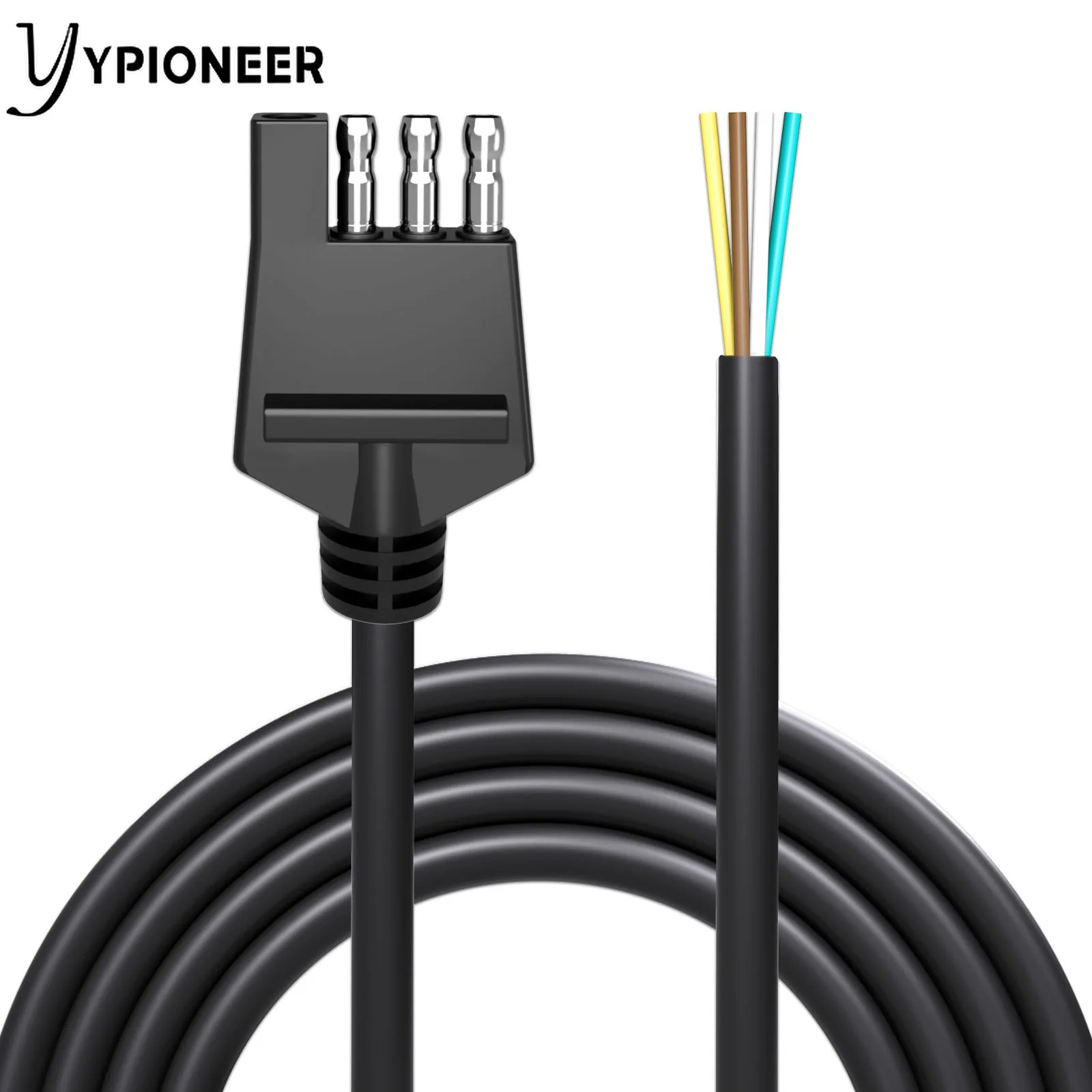 

YPioneer T10076 4-полосная проводка для прицепа 18AWG 6,56 футов 4-контактный соединитель прицепа для 4-плоского удлинительного кабеля прицепа