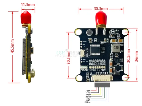 1 2/1 3 ГГц 9-канальный приемник передатчика видеопередачи (VTX-1G3SE/VRX-1G3-V3) для MATEKSYS RC FPV