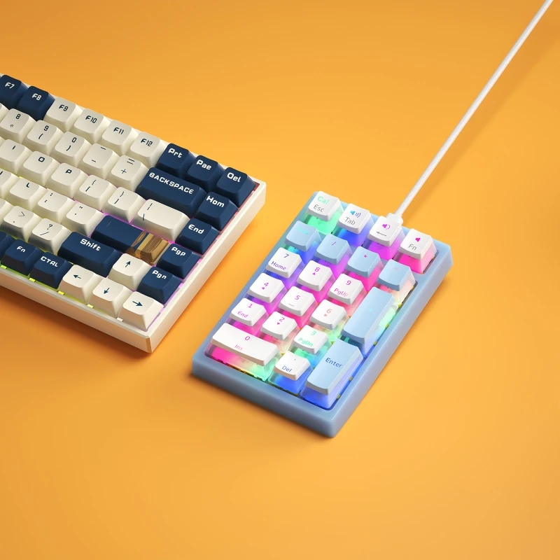 21 клавиша Проводная Механическая цифровая клавиатура Горячая переключение