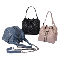 diamond lattice string bucket handbags for women 100 sheepskin genuine leather one shoulder bags daily girls crossbody bags