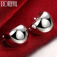 doteffil 925 sterling silver smooth egg shape earrings for women jewelry cute romantic jewelry wedding party gift