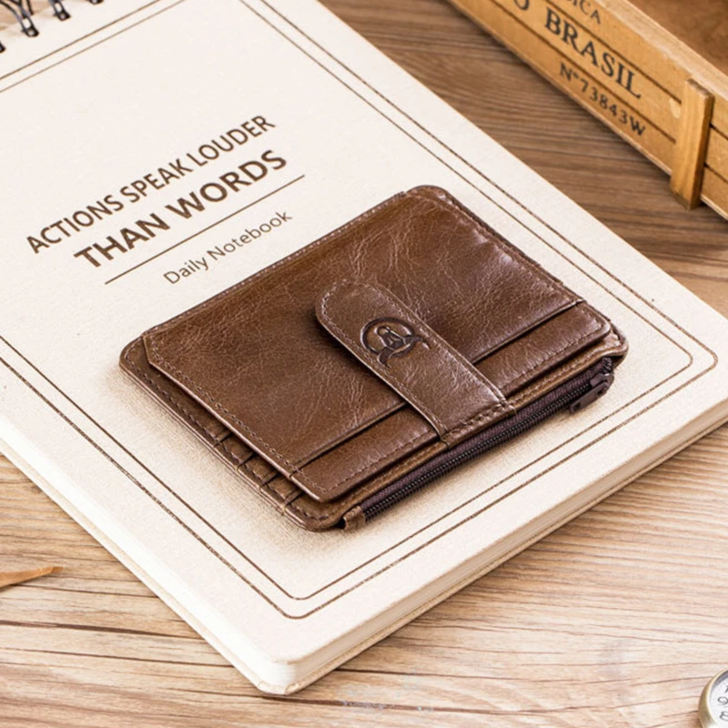 

Vintage Men Leather Wallet ID Pocket Bank Credit Card Case Wallet Men Thin Cash Cards Pack Bus Card Holder