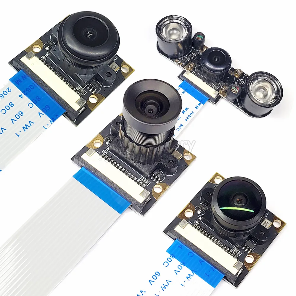 

OV5647 Camera Module for Raspberry Pi 3B 4B Adjustable Focus 67 72 120 130 160 200 Degree 3.6MM HD Night Vision 2592*1944