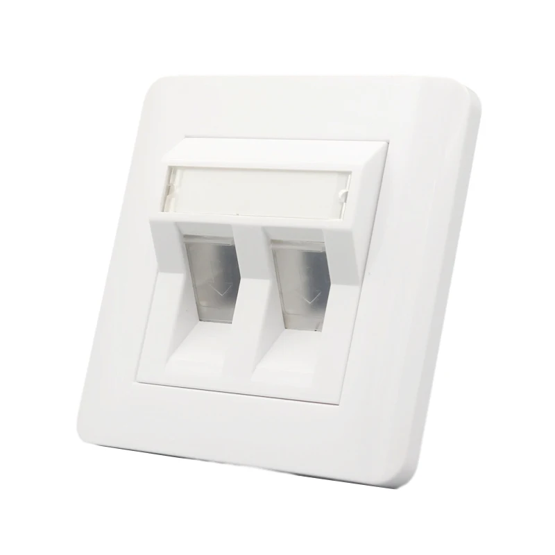 

Две банды GB угловая Лицевая панель пустая настенная панель с затвором 2 порта британская закрывающаяся лицевая крышка розетка белая 86x86 мм