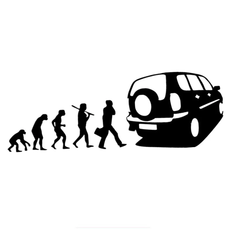 

jpct 1-5 fashionable car decals for Niva human evolution car, window, bumper waterproof cover, scratch sticker 28.5cmx10cm