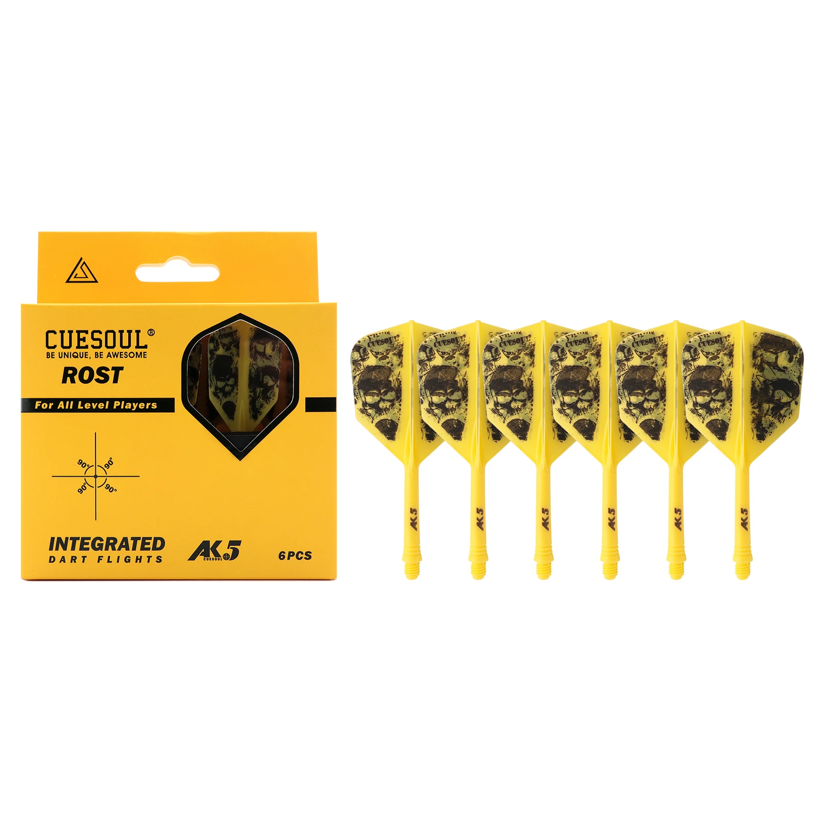 CUESOUL интегрированный фотоэлемент вал и полеты 6 шт. большая форма крыла желтый