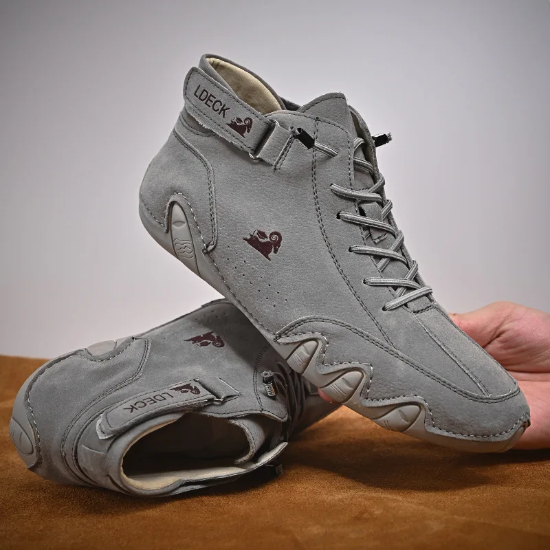 Кроссовки мужские высокие на шнуровке Повседневная Теплая обувь дизайнерские