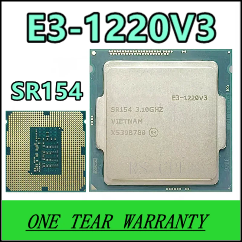 

E3-1220 V3 E3 1220v3 E3 1220 V3 E3-1220V3 SR154 Quad-Core 3.1 GHz Quad-Thread Prosesor CPU 80W LGA 1150