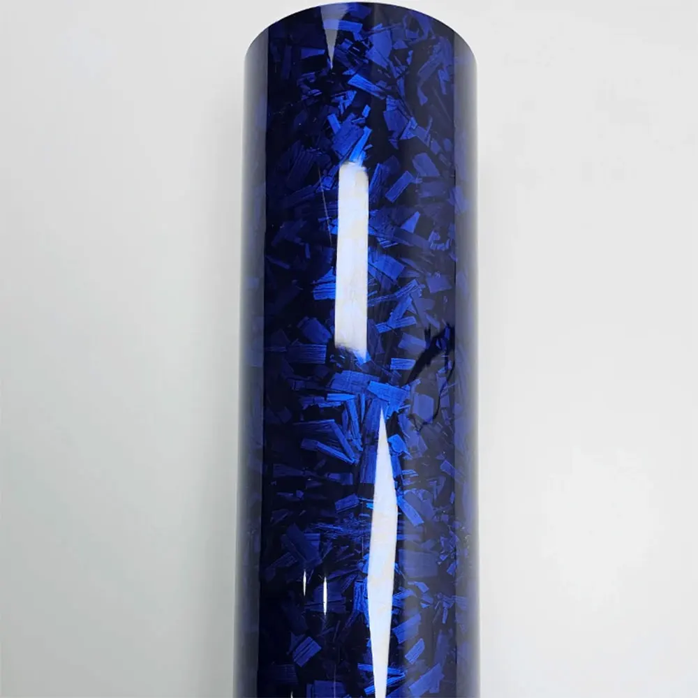 Глянцевая синяя матовая кованая углеродная клейкая виниловая пленка для