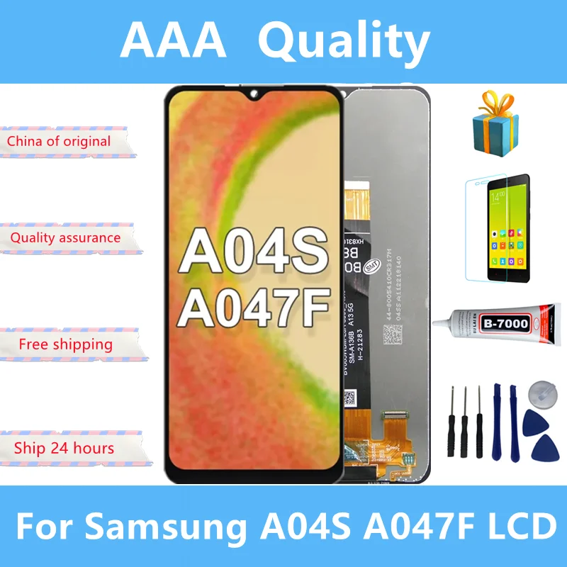 

100% ORIGINAL A04S LCD with frame For Samsung Galaxy A04S SM-A047F, SM-A047F/DS, SM-A047F/DSN Lcd Display Touch Screen Digitizer