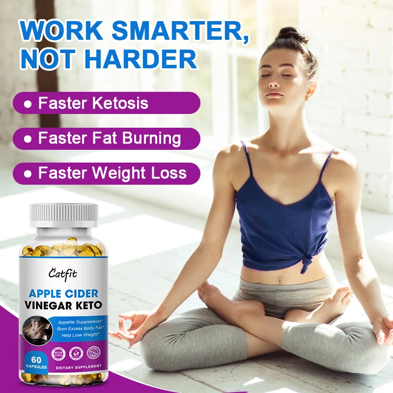 

Капсулы Catfit с уксусом яблочного сидра Plus Keto | Добавка для сжигания жира и потери веса для женщин и мужчин | Подавитель аппетита