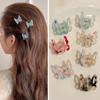 small hollow mini butterfly hairpin acetate hair clamp geometric women make up hair accessories colorful headwear hair clip