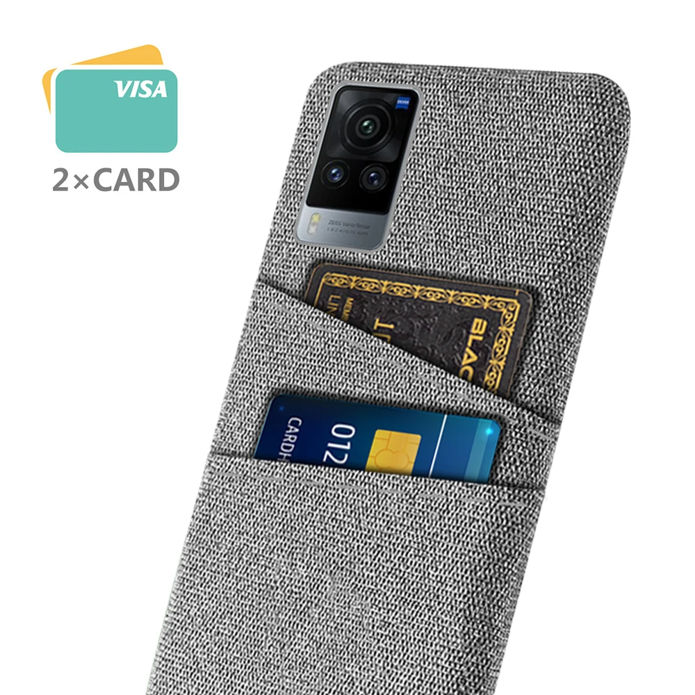 

on Vivox60 Pro Case Luxury Fabric Dual Card Phone Cover For Vivo X60 X 60 Pro X60pro 5G Wallet Funda Coque For Vivo X60 Pro