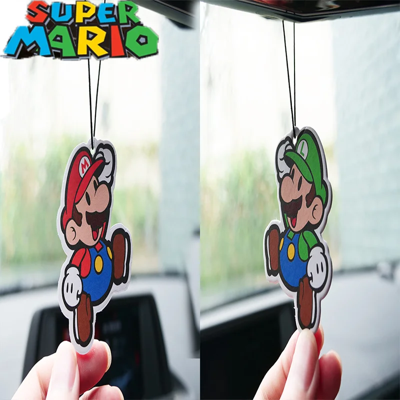 

Super Mario Bros Car Perfume Pendant Anime Character Car Interior Hanging Pendant Aromatherapy Car Fragrance Deodorant Gift