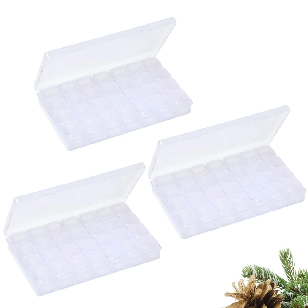 

3pcs Transparent Storage Containers Desktop Organizer Jewelry Box for Jewelry Manicure Tool