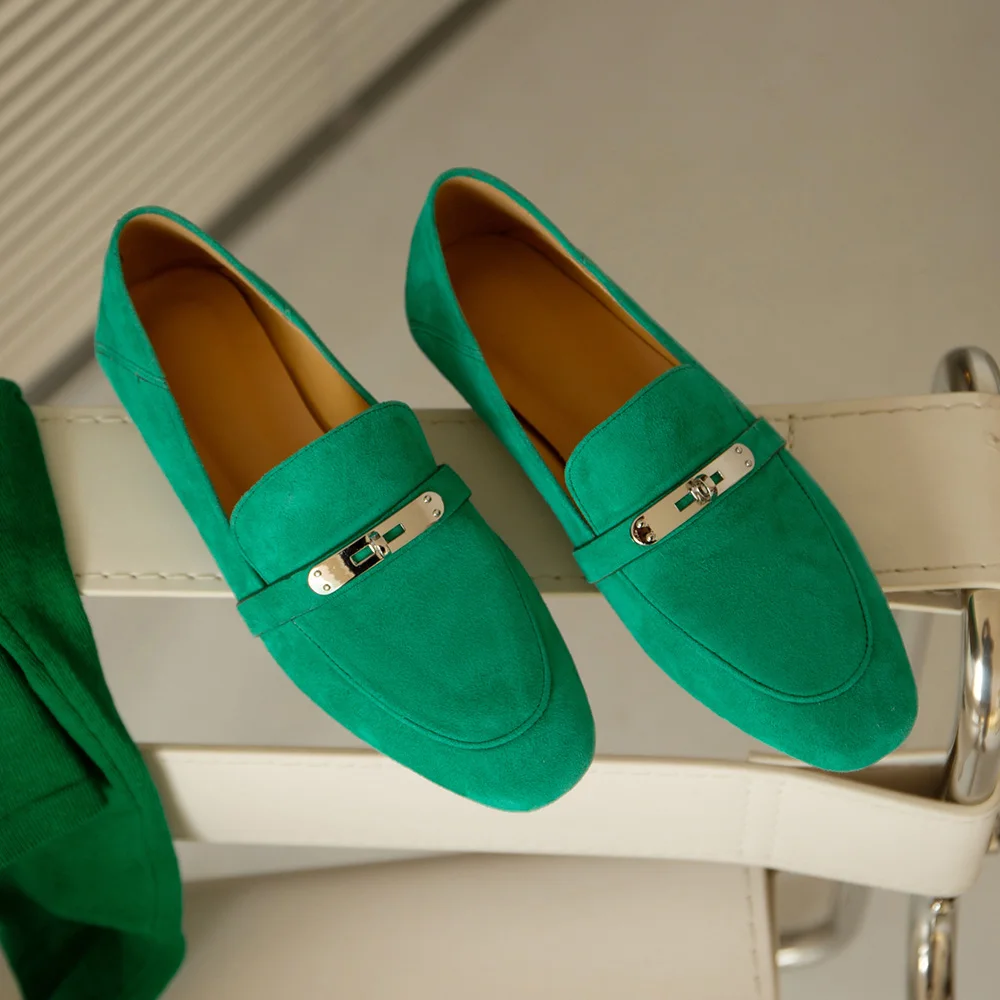 2022 Лоферы туфли женские повседневные слипоны на плоской подошве весна-осень -