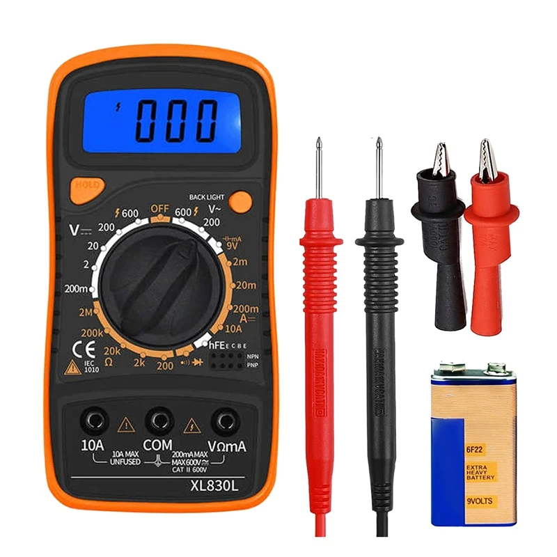 

Digital Multimeter, 2000 Counter Voltage Tester, Volt Ohm Ampere, AC/DC Voltmeter DC Current, Diode