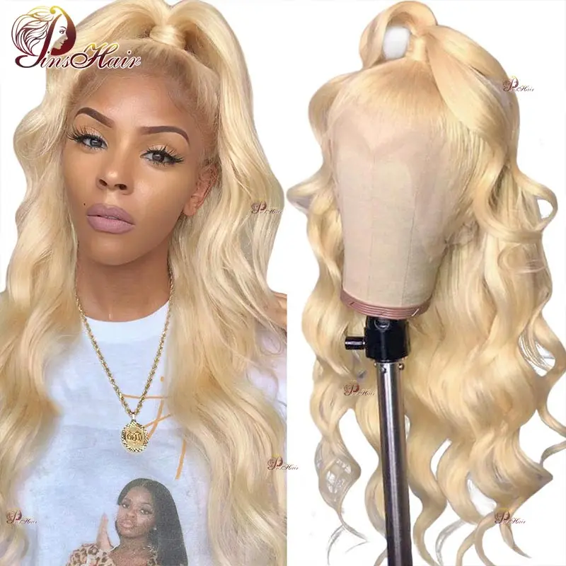 613 Blonde 13x4 Transparent Lace Front Human Hair Wigs Remy Body Wave 4x4 Lace Closure Front Wig Peruvian Pre Plucked For Women