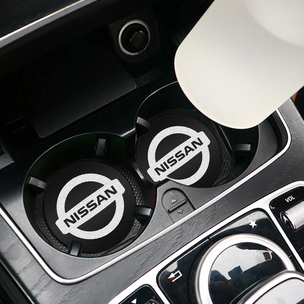 

Car Emblem Coasters Non-slip Cup Mat Car Interior Accessories For Nissan Nismo Qashqai Juke Rogue Leaf Kicks t32 Versa Sentra