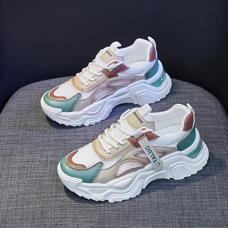 

2022 Summer New Platform Sole Women's Shoes Mesh Casual Shoes Women's Sports Shoes Vulcanized Shoes Thick-soled Running Shoes