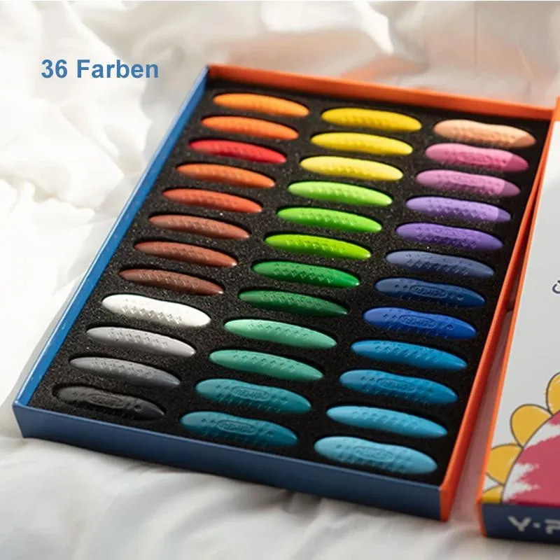 Colorful Peanut Crayons Washable Drawing Set Kids Wax Pencils Oil Pastels Children's Paintbrush Gift Box Graffiti Doodle Toys