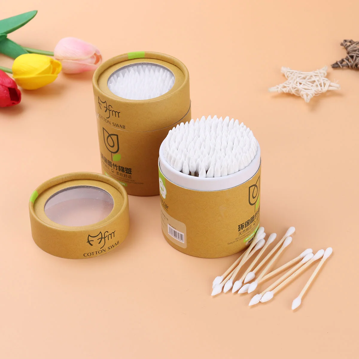 

400pcs Handle Cotton Swab Baby Cotton Swabs Double for Eye Ear Cleaner And Makeup Hygienic and Absorbent Swabs Tools (