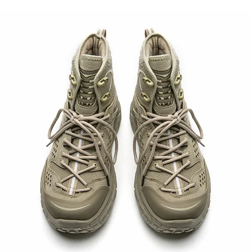 Unisex Vintage microfiber breathable anti-slip hiking trekking boots lovers outdoor thick sole shockproof camping working boots