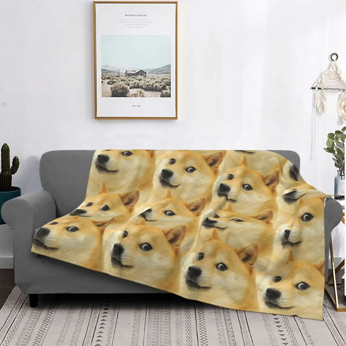 

Doge Collage Throw Blanket Blanket Personalized Portable Nice Gift AntiPilling