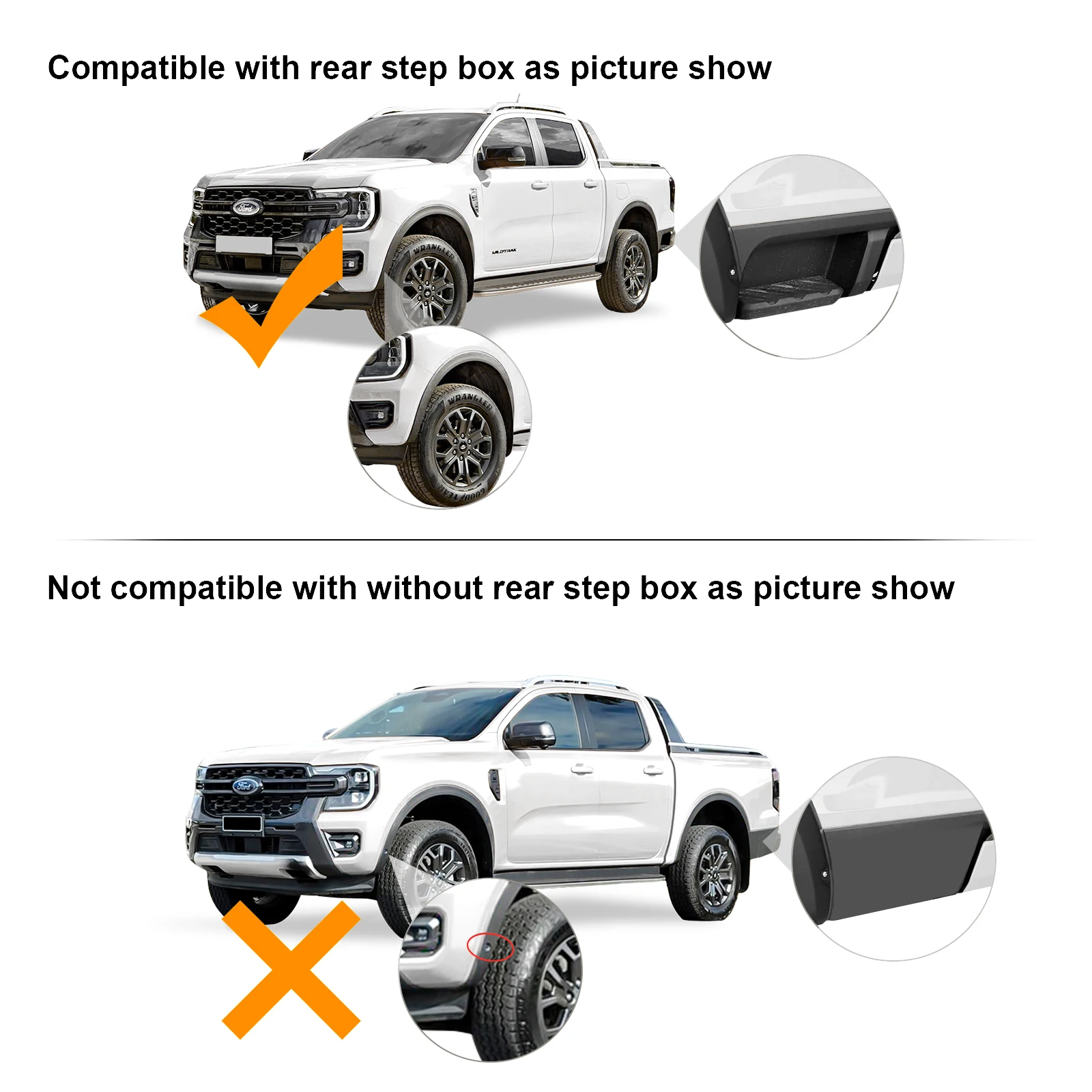 Расширители крыльев в стиле заклепки для Ford Ranger Next Gen 2022 2023 модель Wildtrak с двойной