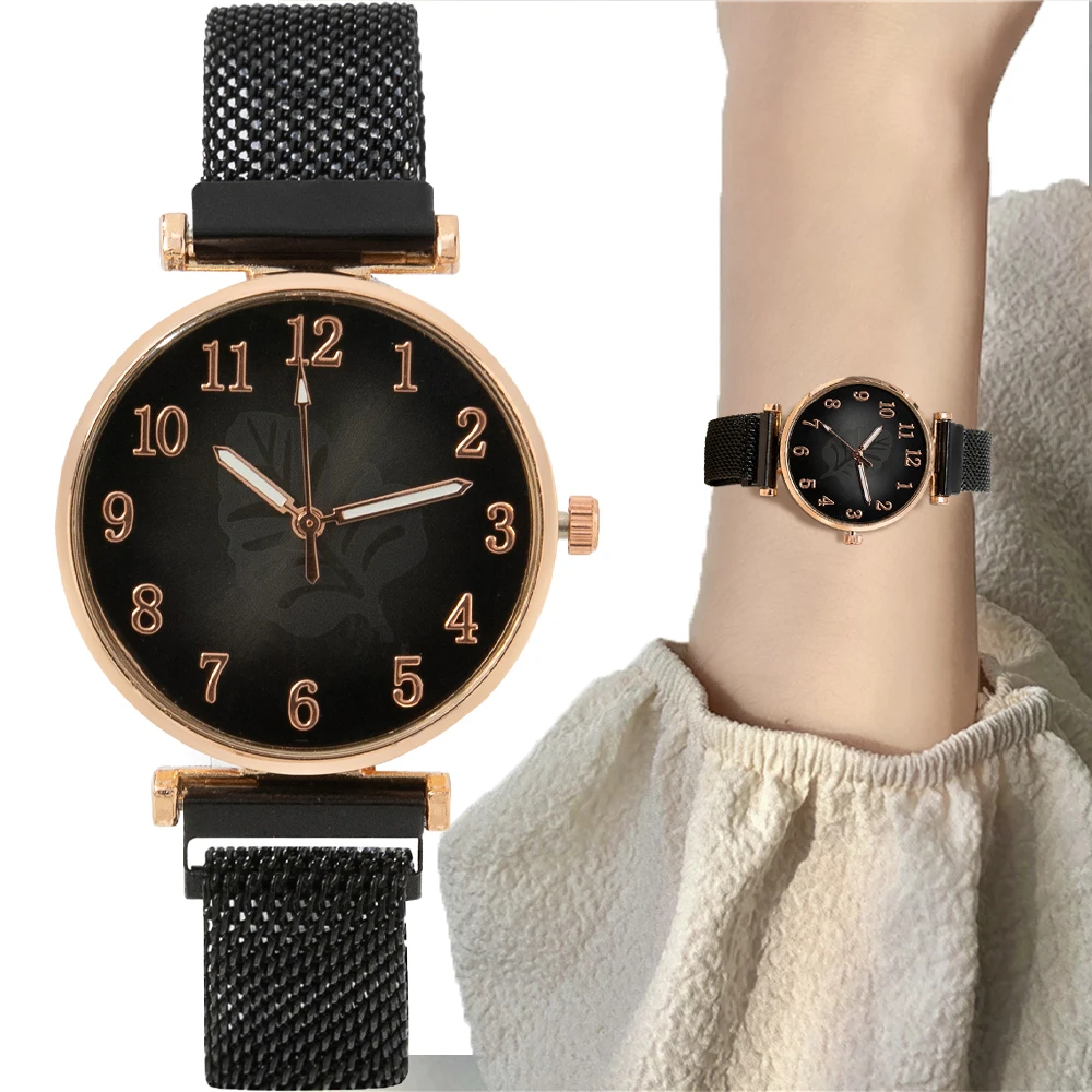Модные женские часы с сетчатым стальным браслетом повседневные спортивные