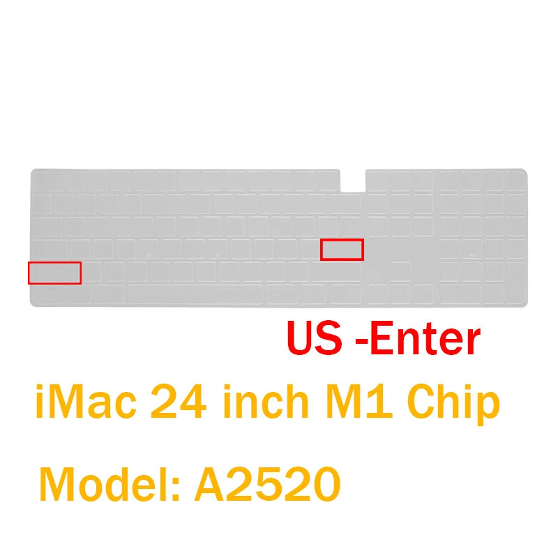 Силиконовый чехол для клавиатуры 2021 Apple iMac 24 дюйма M1 чип Волшебная Клавиатура США