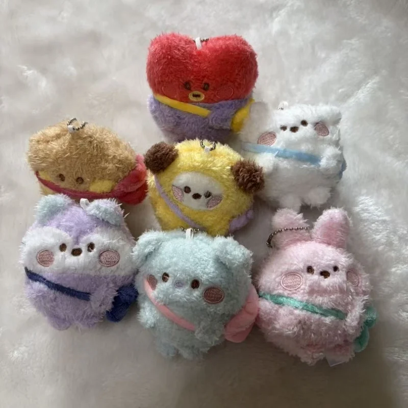 Фото Аниме-брелок BT21 Кукки Тата Чимми, плюшевая игрушка, креативный новый милый аксессуар для рюкзака, кукла-подвеска, подарок для друзей. №2