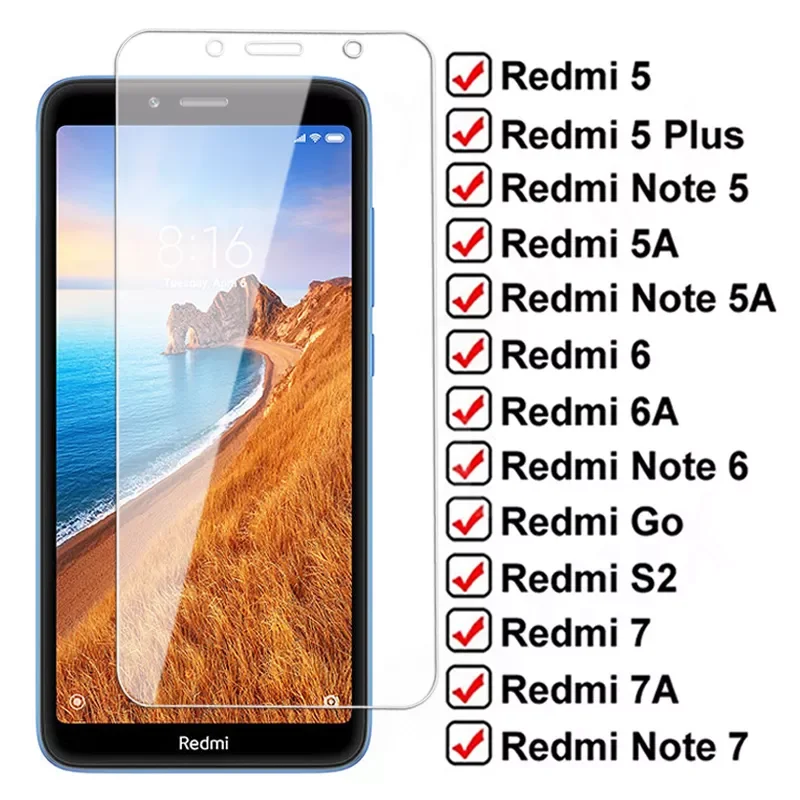 

9D Full Protection Glass for xiaomi Redmi 5 Plus 5A 6A 7A S2 Go Tempered Screen Protector On Redmi Note 5 5A 6 7 Pro Glass FIlm